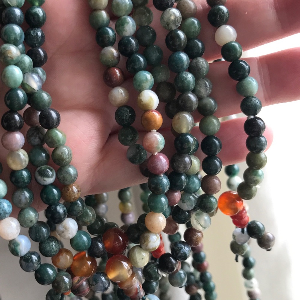 Mixed genuine Indian agate Mala necklace/bracelet - Picture 10 of 11
